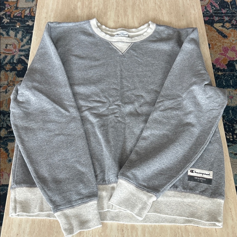 Champion Men's Heather Gray Crewneck Sweater